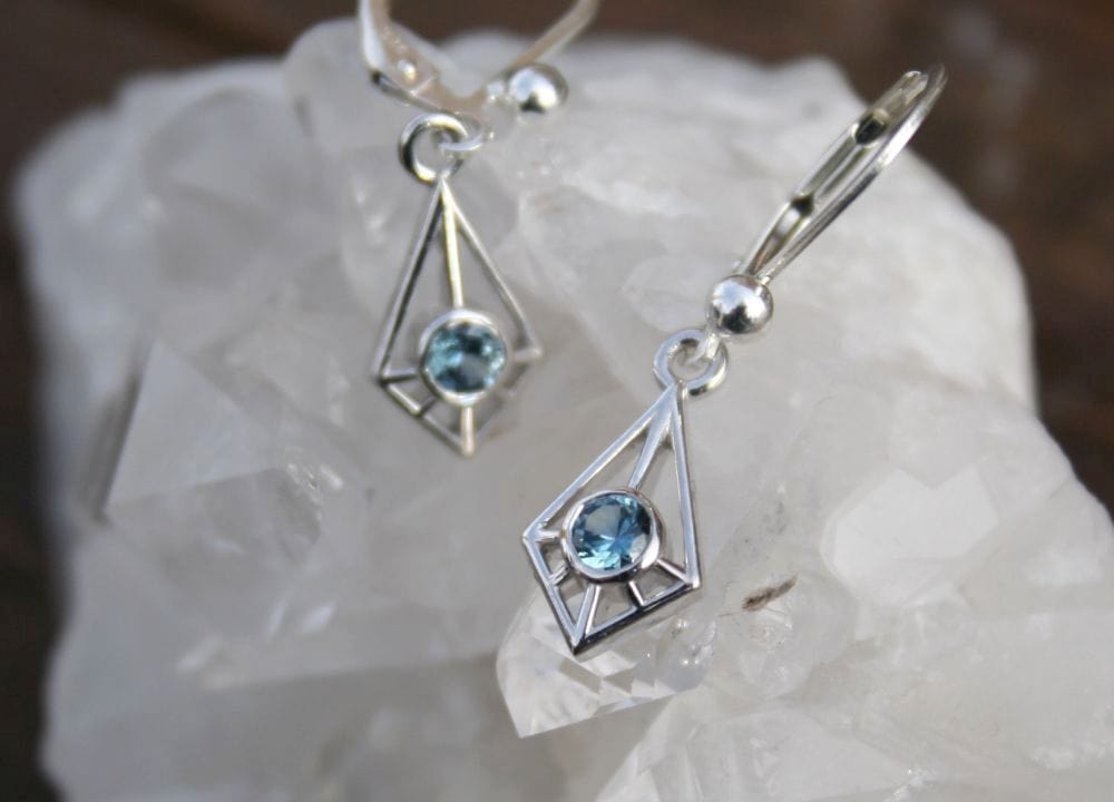Montana Sapphire Triangle Dangles
