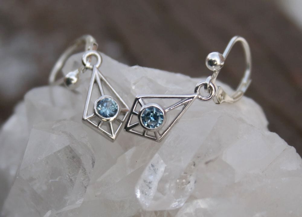 Montana Sapphire Triangle Dangles