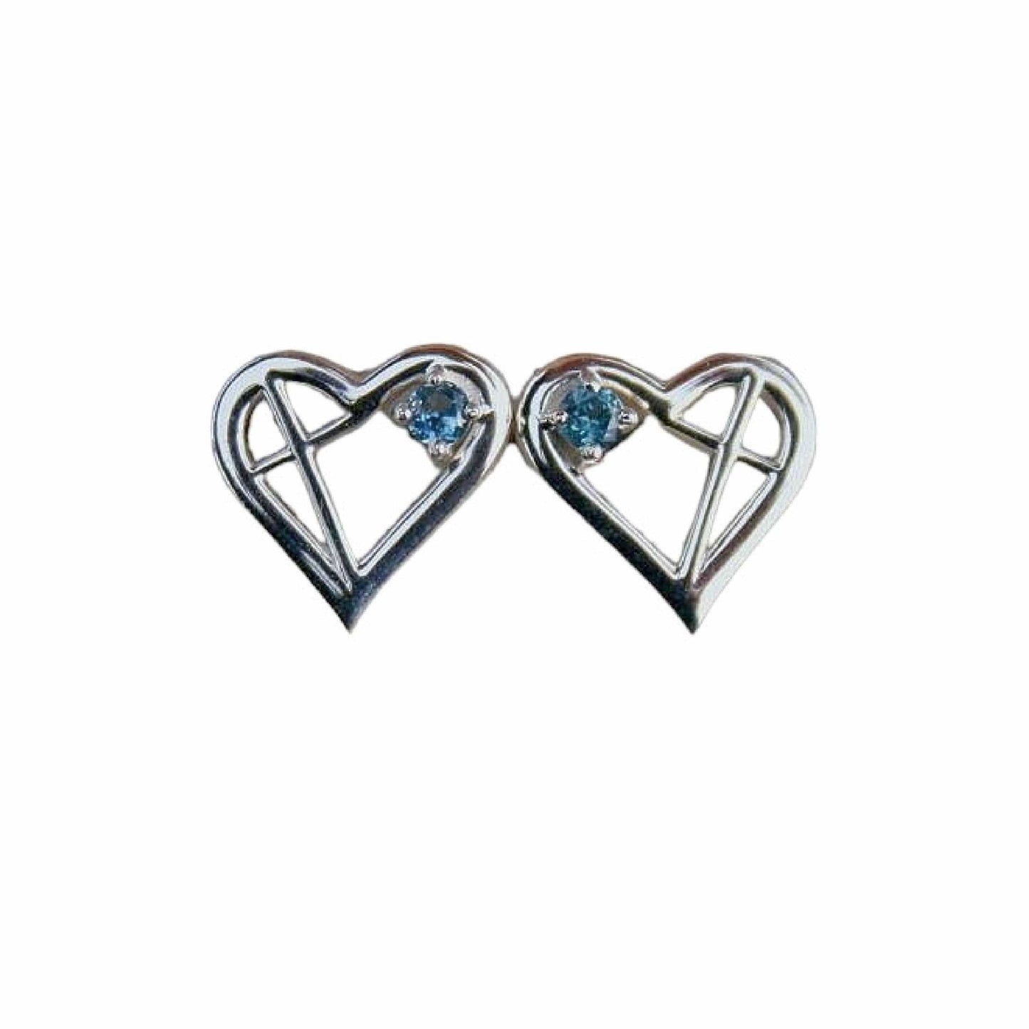 Heart Cross Montana Sapphire Studs