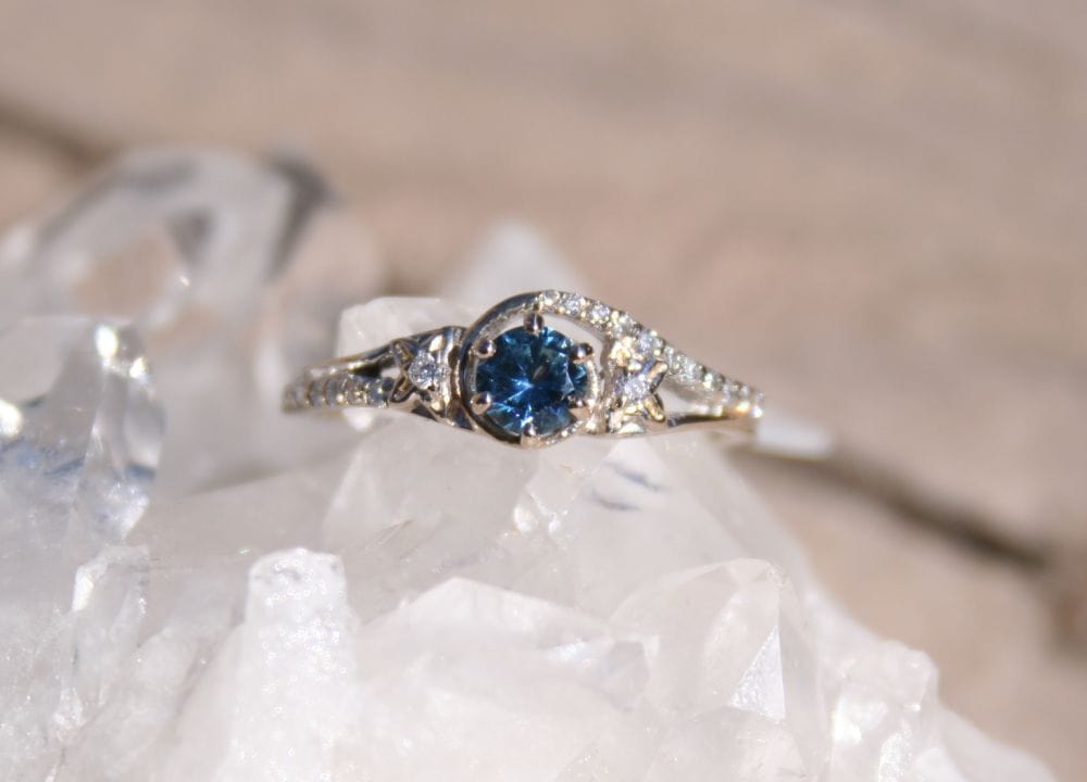 Floral Inspired Montana Sapphire Ring
