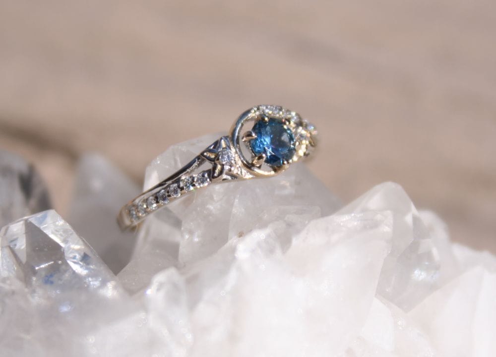 Floral Inspired Montana Sapphire Ring