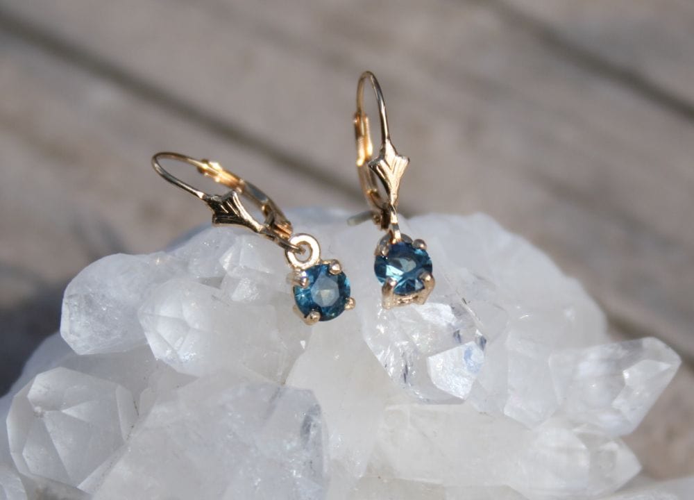 Yellow Gold Montana Sapphire Dangles