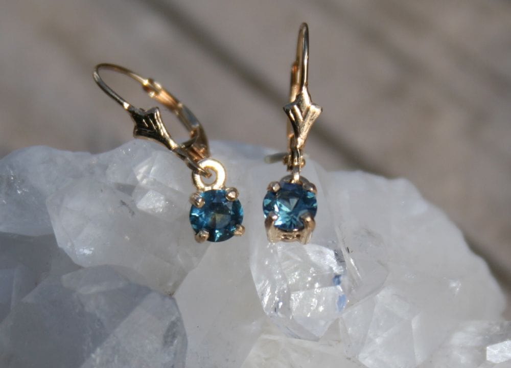 Yellow Gold Montana Sapphire Dangles
