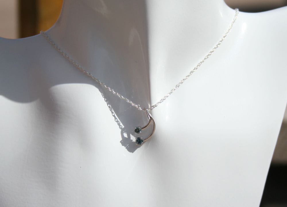 Double Montana Sapphire Pendant