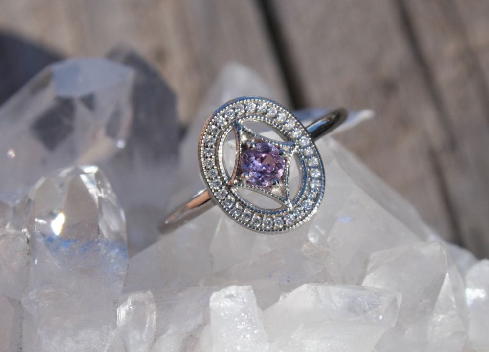 Halo Star Montana Sapphire Ring