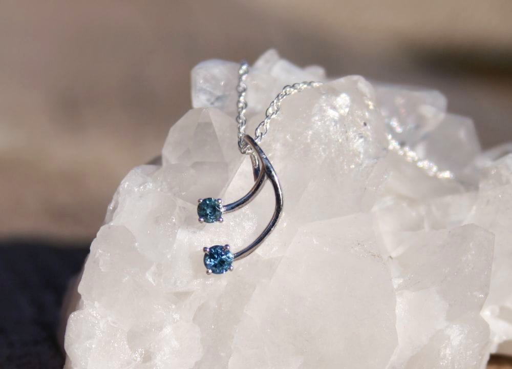 Double Montana Sapphire Pendant