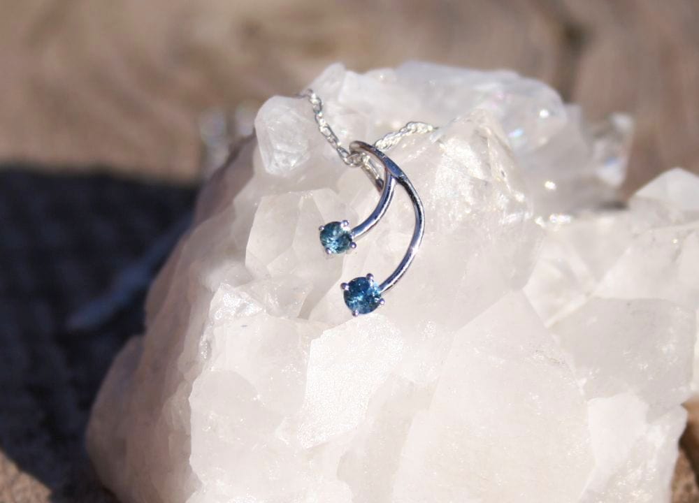 Double Montana Sapphire Pendant