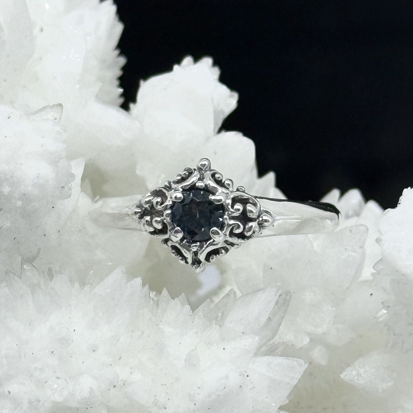 Antique Square Halo Style Montana Sapphire Ring