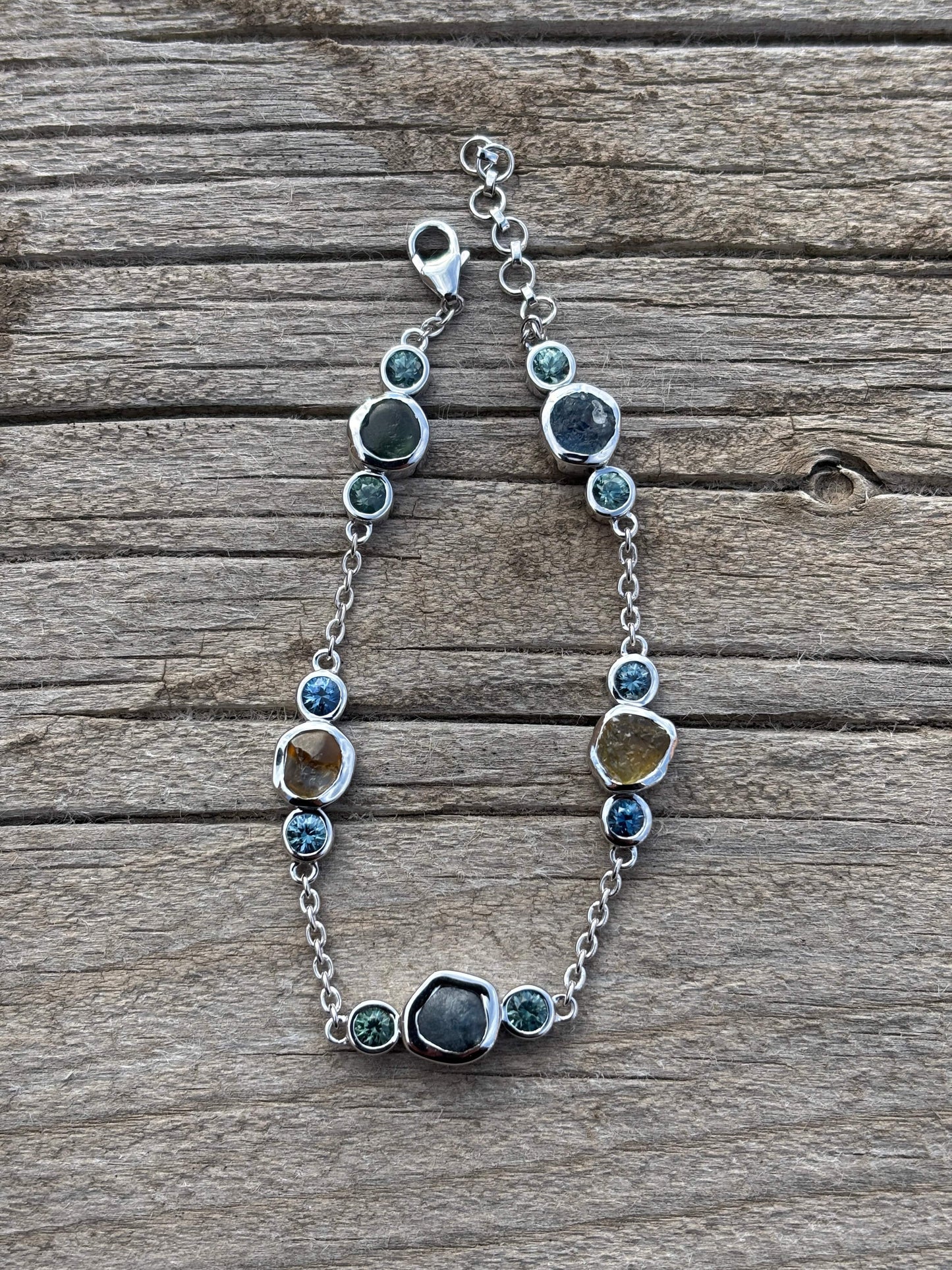 Custom Montana 15 Sapphire Chain Bracelet