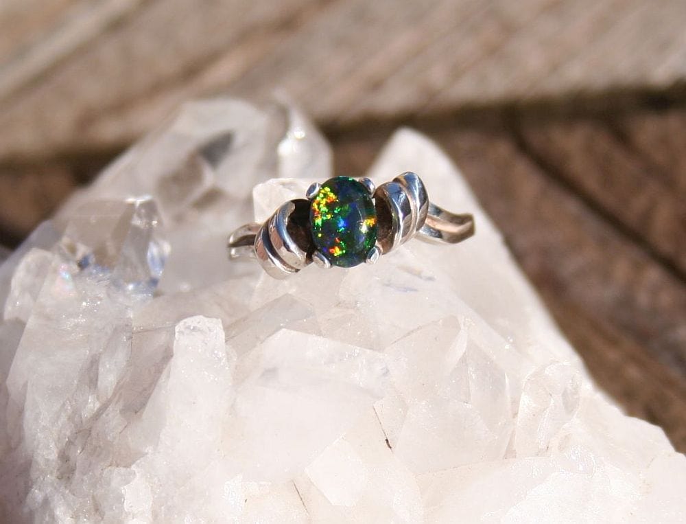 Ribbon Framed Idaho Opal Ring