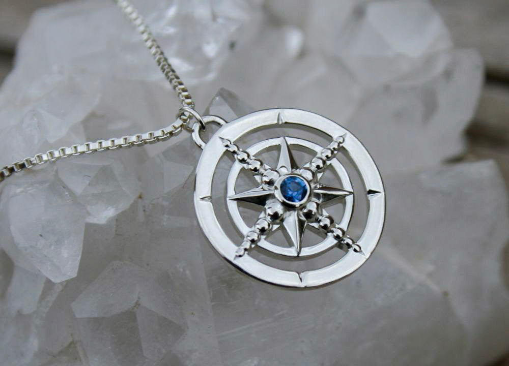 Yogo Sapphire Compass Pendant