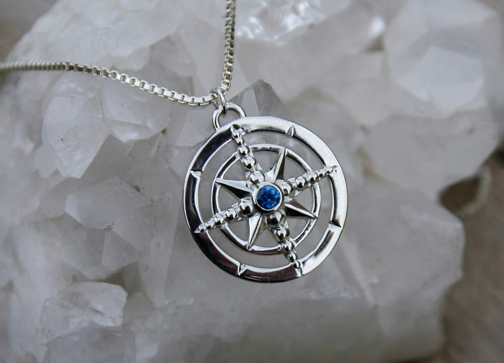 Yogo Sapphire Compass Pendant