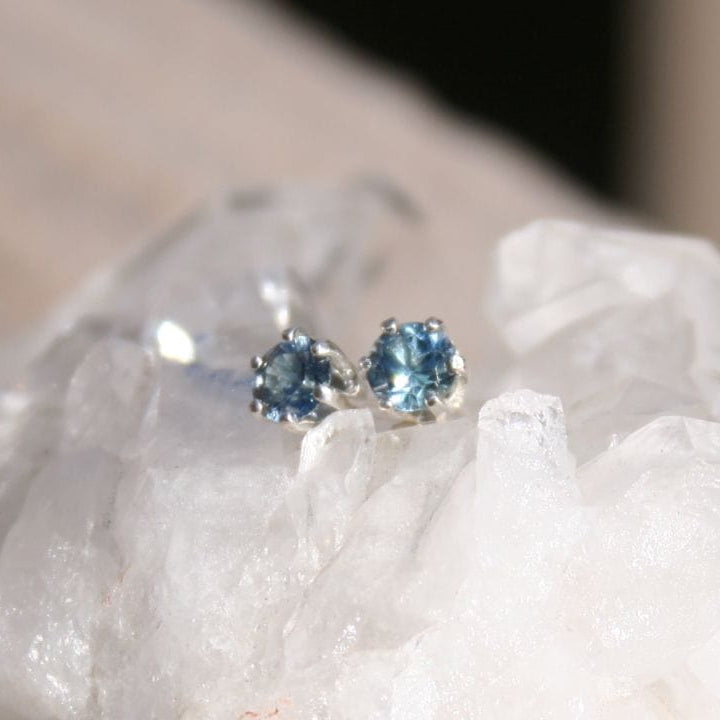 Montana sapphire stud earrings in sterling silver 