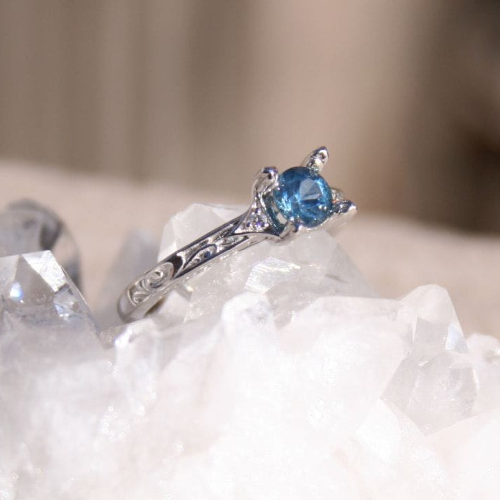 Blue gemstone engagement ring on quartz crystal - IMG_2889_1