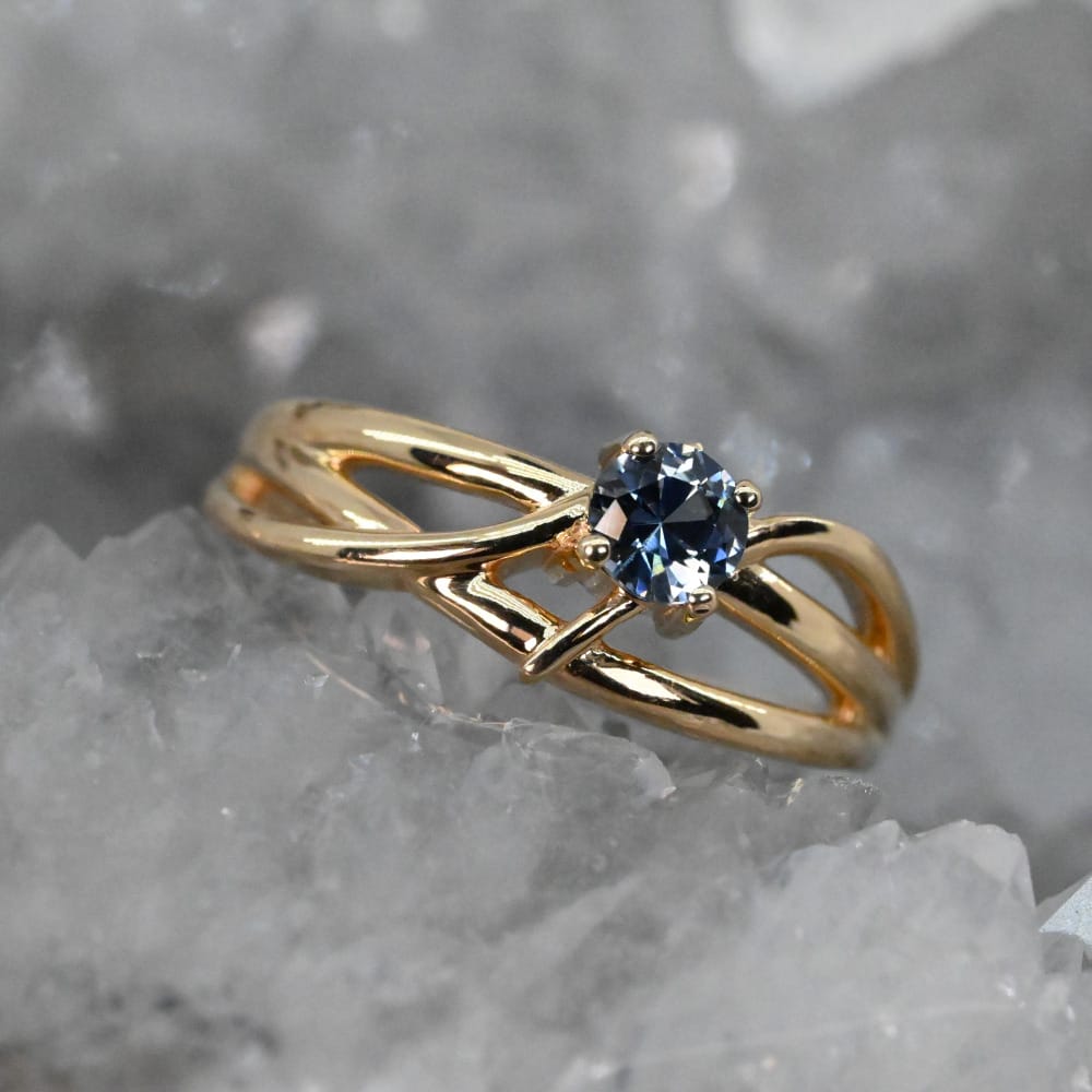 Montana Sapphire Criss Cross Ring 14K