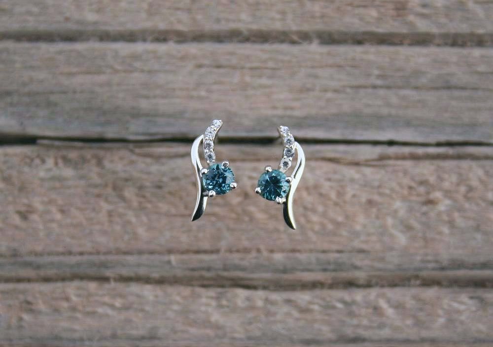 Accented Montana Sapphire Earrings