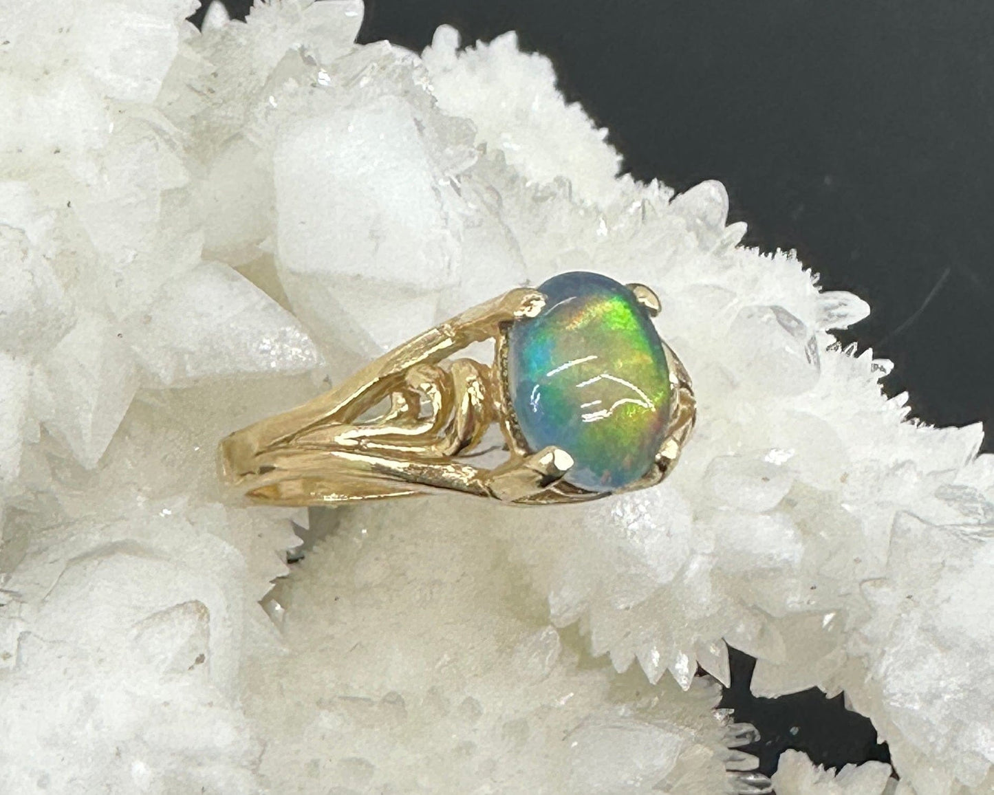 Idaho Opal in Swirled Band