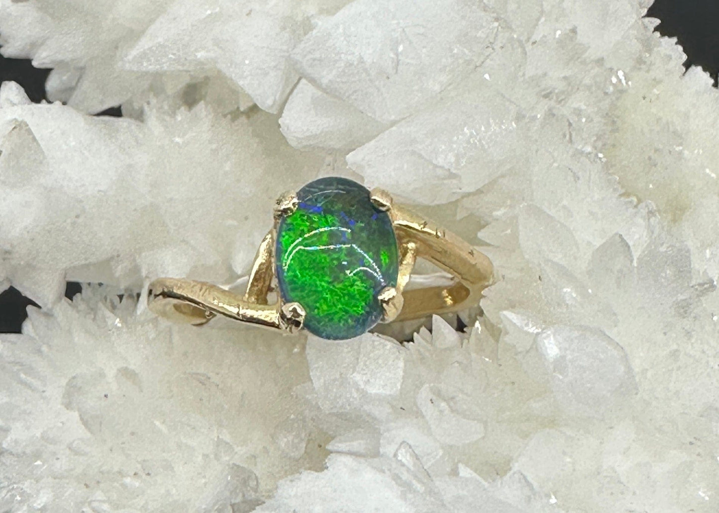 Simple Idaho Opal in 14k