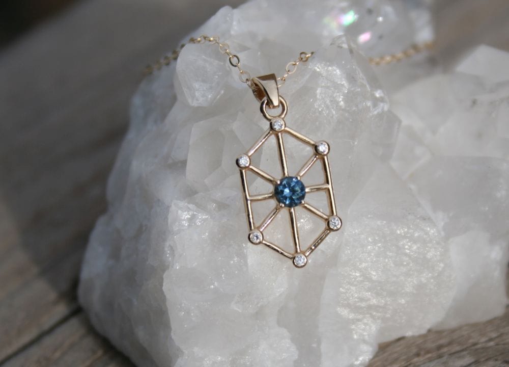 Art Deco Influenced Sapphire Pendant