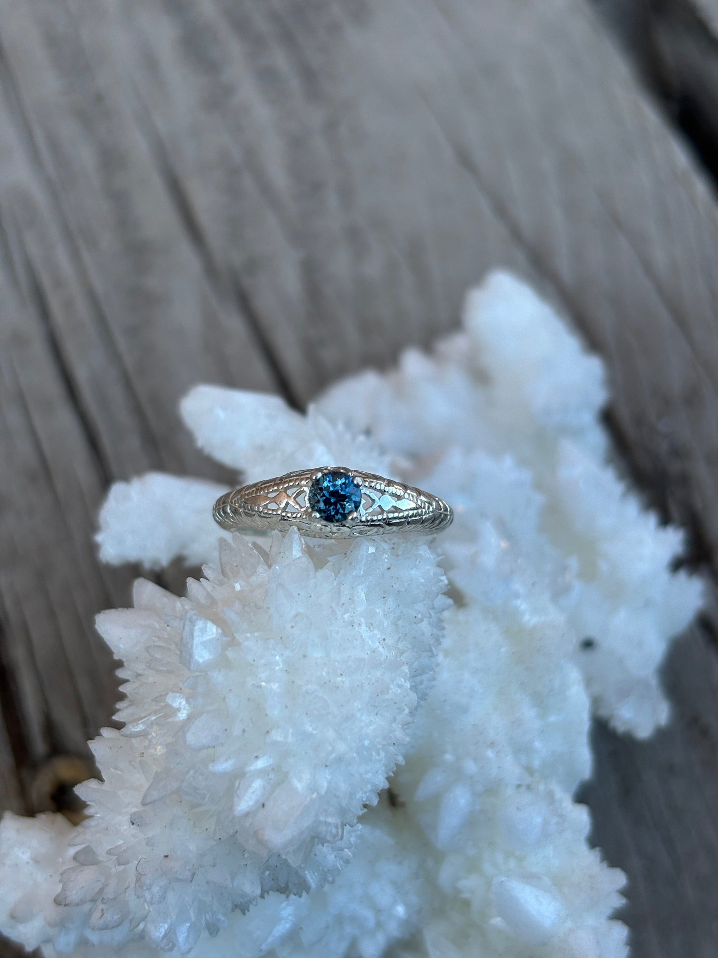 Montana Sapphire Filigree Ring