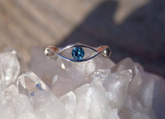 Montana Sapphire Recessed Infinity Ring