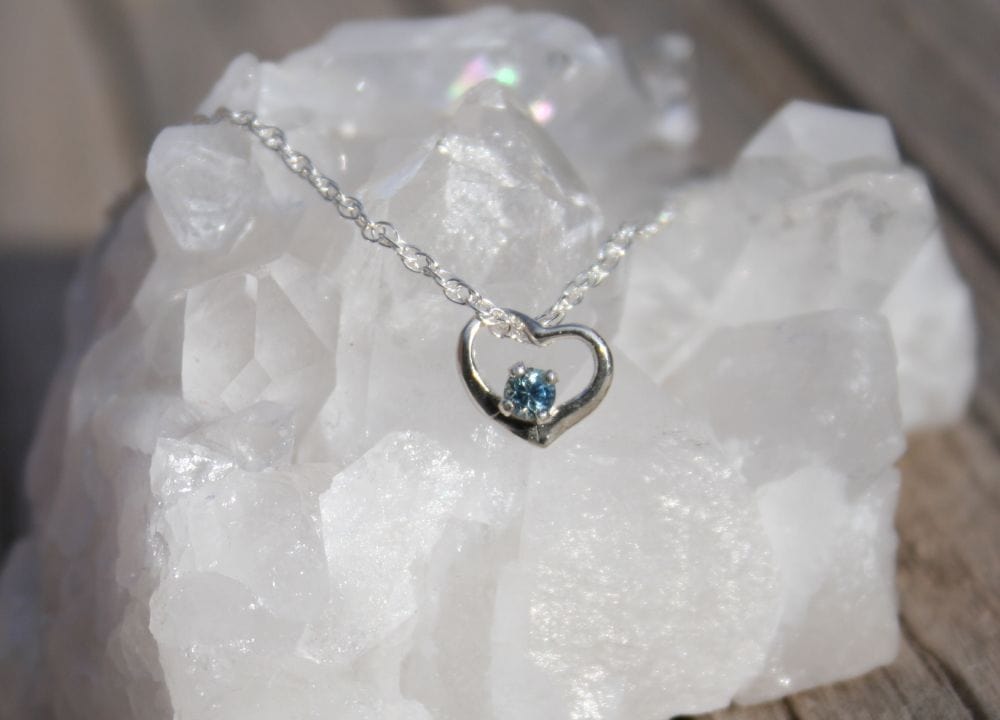 Dainty Sapphire Heart Pendant