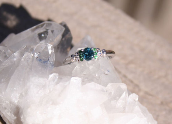 Montana Sapphire & Tsavorite Garnet Ring