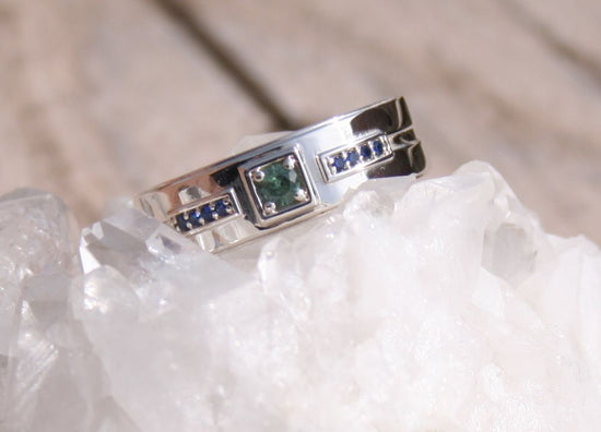 Modern Men's Sapphire Ring