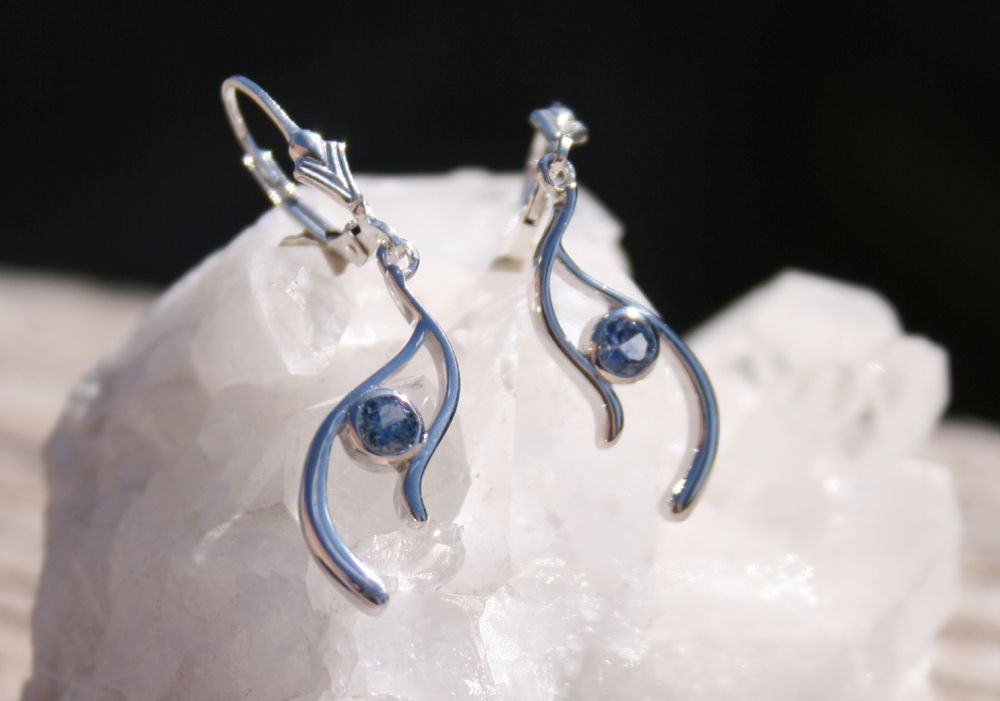 Wavy Montana Sapphire Dangles