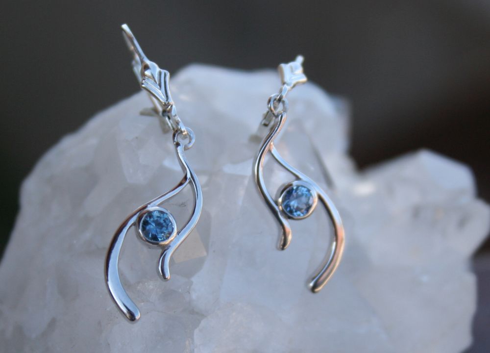 Wavy Montana Sapphire Dangles