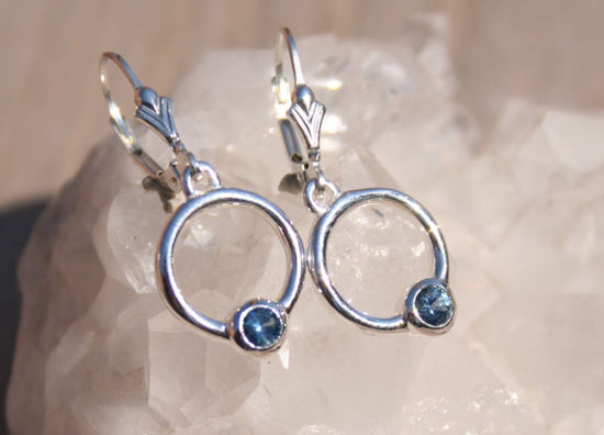 Montana Sapphire Circle Dangles