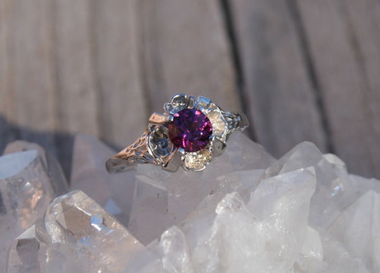 Bold Floral Garnet Ring