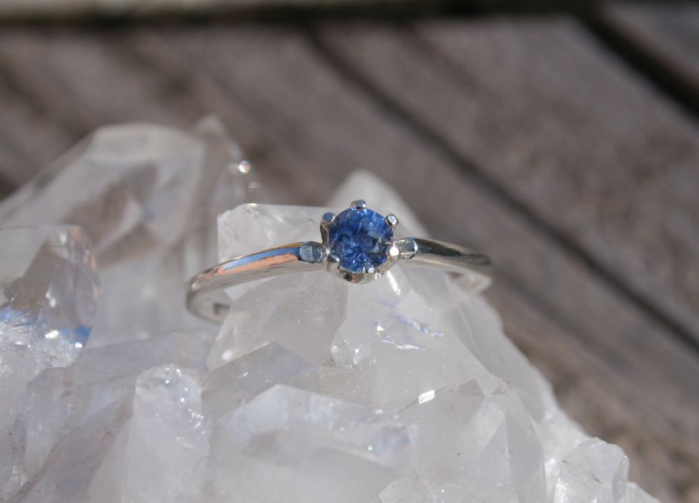 Simple Solitaire Sapphire Ring