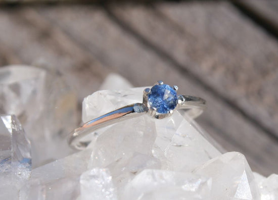 Simple Solitaire Sapphire Ring