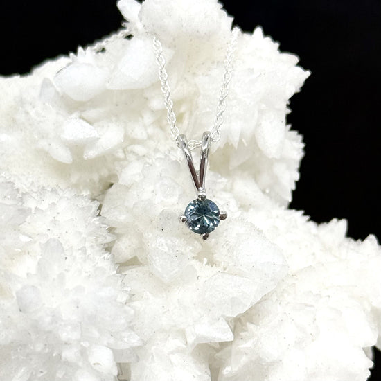 4mm Montana Sapphire Solitaire Pendant