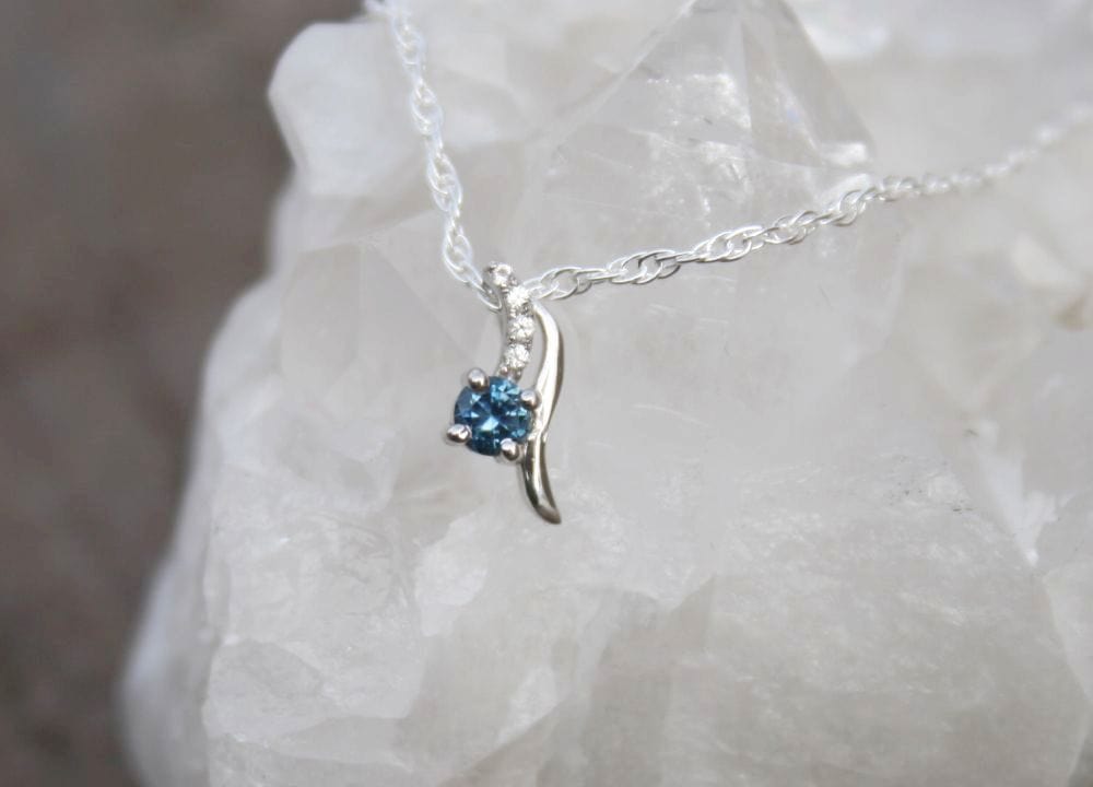 Accented Montana Sapphire Pendant