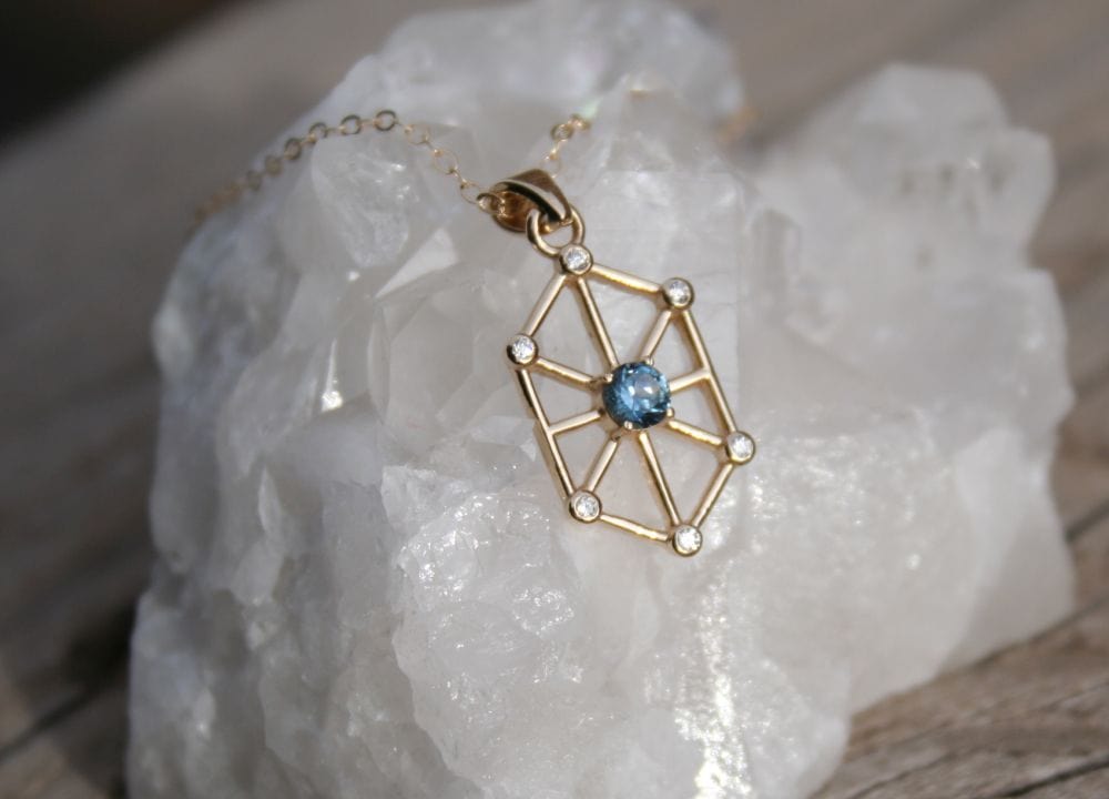 Art Deco Influenced Sapphire Pendant