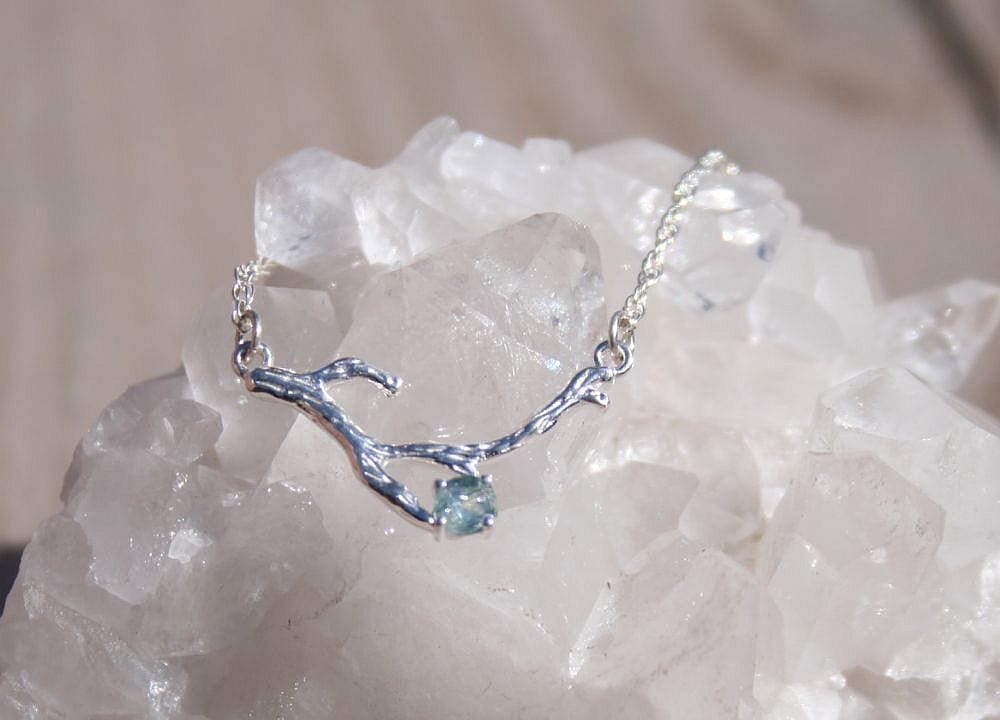 Natural Sapphire Branch Pendant
