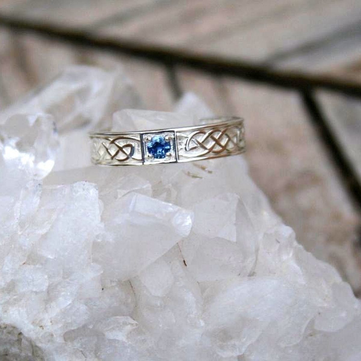 stackable celtic blue sapphire band