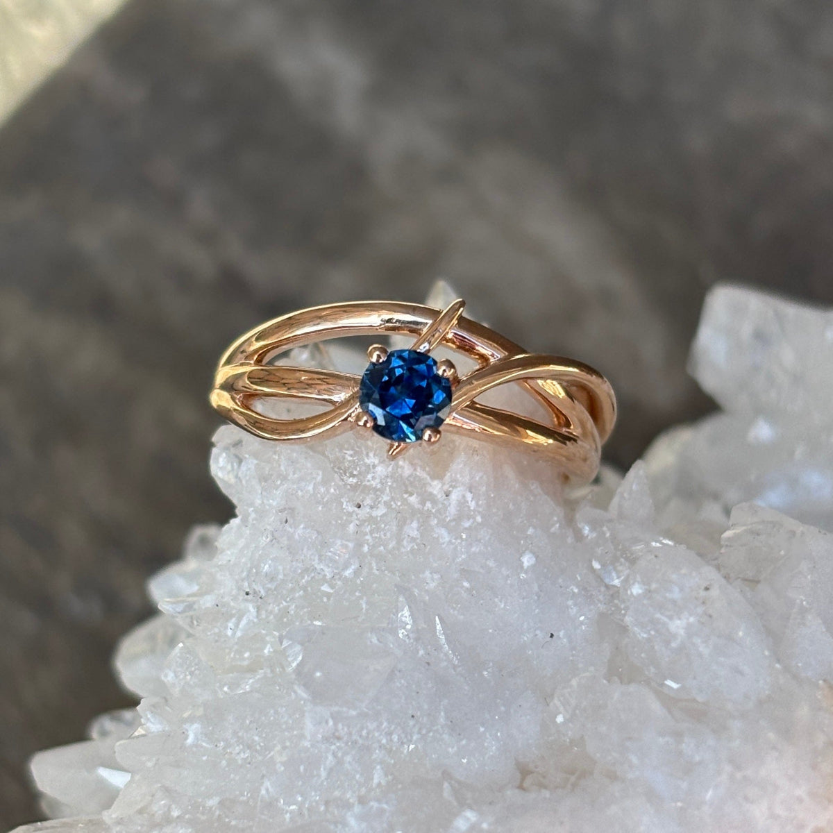 Rose Gold Montana Sapphire ring 