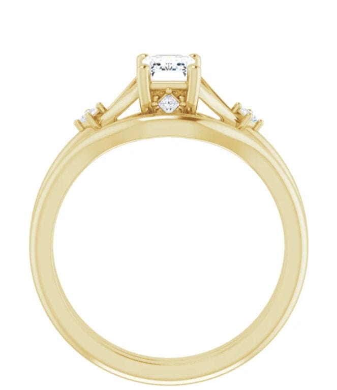 Teal Emerald Cut Montana Sapphire Ring