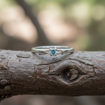 Montana Gems and Sapphire Jewelry 3mm sapphire ring in sterling silver with a delicate split shank design.