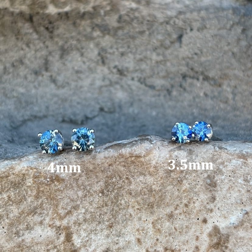 4mm Sterling Montana Sapphire Studs