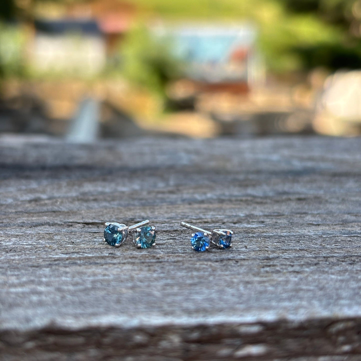 4mm Sterling Montana Sapphire Studs