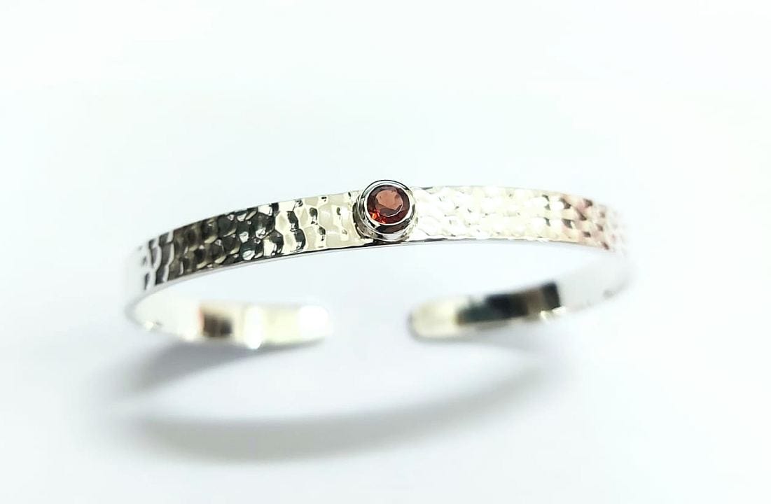 Montana Sapphire Hammered Cuff