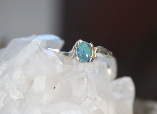 Curved Frame Opal Ring