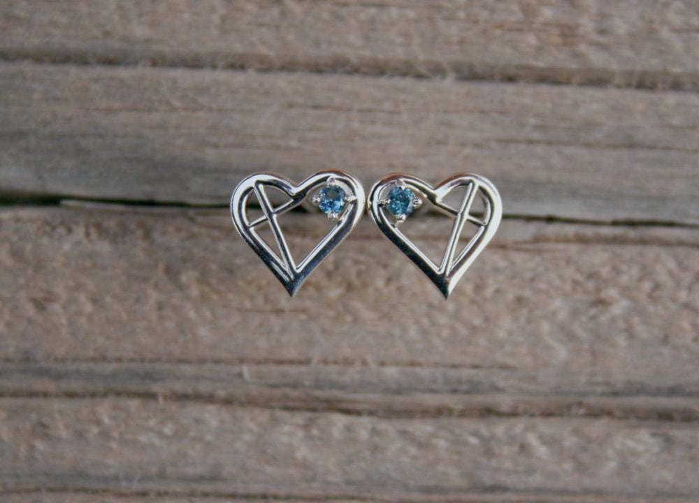 Heart Cross Montana Sapphire Studs