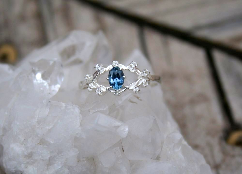 Montana Sapphire Vine Halo Ring