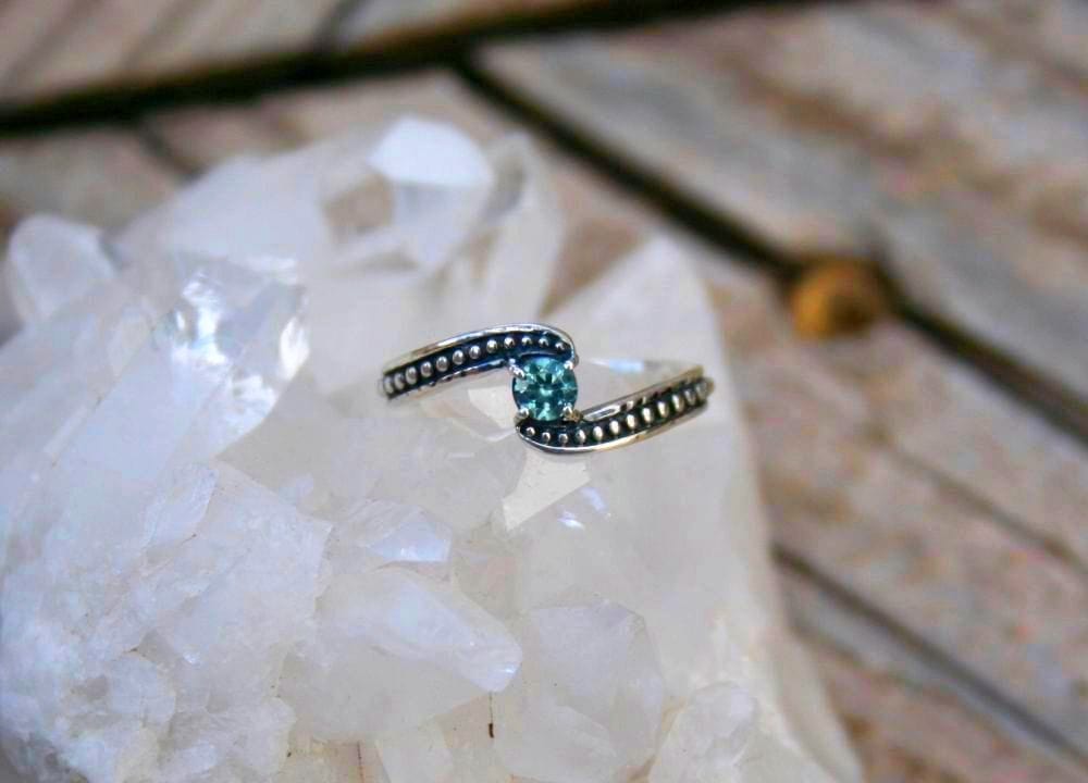 Beaded Bypass Montana Sapphire Ring